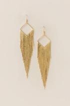 Francesca's Lucia Liquid Metal Strand Earring - Gold