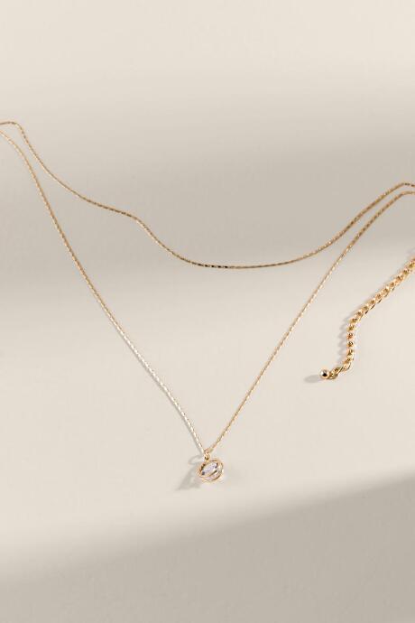 Francesca's Hetty Cubic Zirconia Layered Necklace - Gold