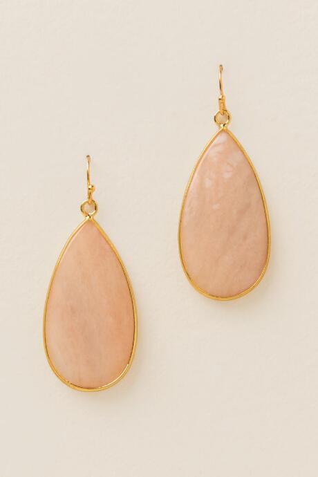 Francesca's Demi Long Teardrop Earring In Peach - Peach