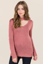 Mi Ami Isabel Gigi Step Hem Pullover - Rose