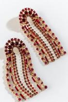 Francesca's Autumn U Shape Linear Earrings - Red
