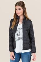 Thread And Supply Evelyn Quilted Packable Puffer Jacket - Black