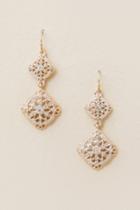 Francesca's Gabriella Filigree Drop Earring In White - White