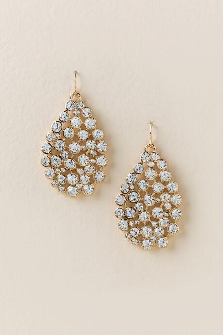 Francesca's Autumn Inset Stone Teardrop Earring - Crystal