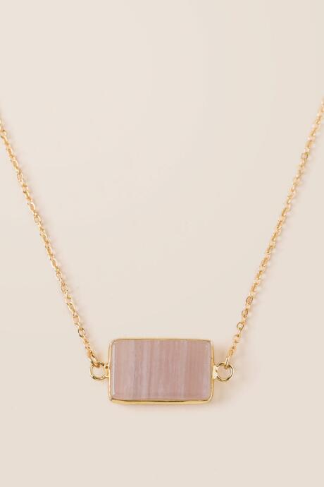 Francesca's Valdina Pendant Necklace In Blush - Blush