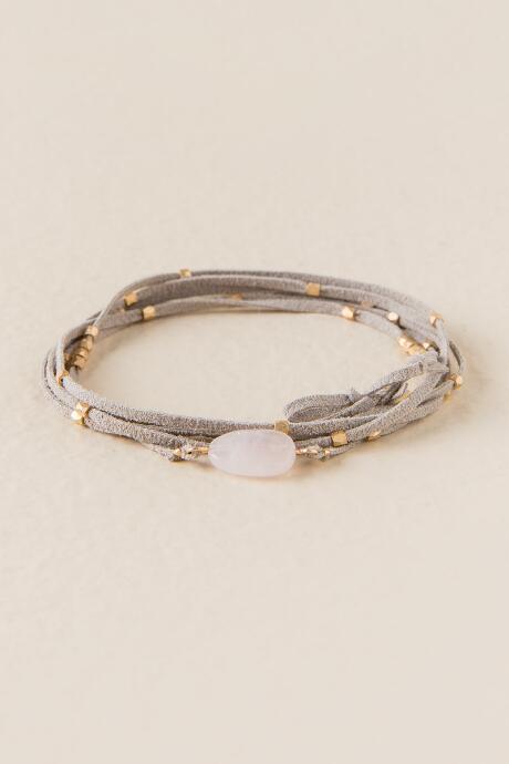 Francesca's Nadia Stone Wrap Bracelet - Gray