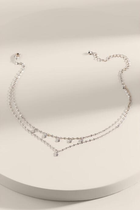 Francesca's Alanni Drop Choker - Silver