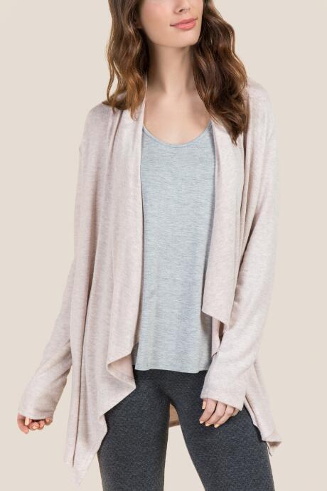 Francesca's Sylvia Cozy Draped Cardigan - Blush
