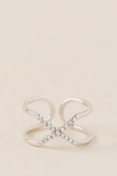 Francesca's Cydney Pav X Ring - Silver