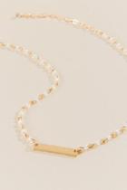 Francesca Inchess Lacey Beaded Bar Necklace - Iridescent