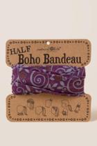 Francescas Boho Bandeau In Purple Grey Scroll - Purple