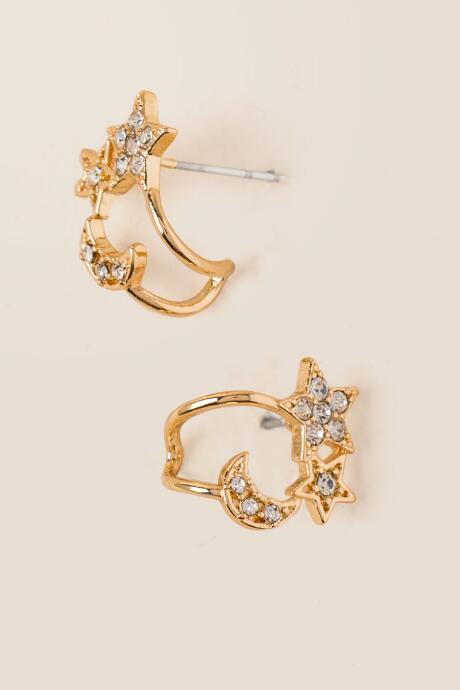 Francesca's Star And Moon Ear Cuff Earring - Crystal