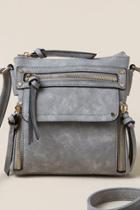 Francescas Dasia Front Pocket Crossbody - Gray