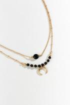 Francesca's Callie Crescent Layered Necklace - Black