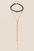Francesca's Elise Choker And Y-neck Set - Black