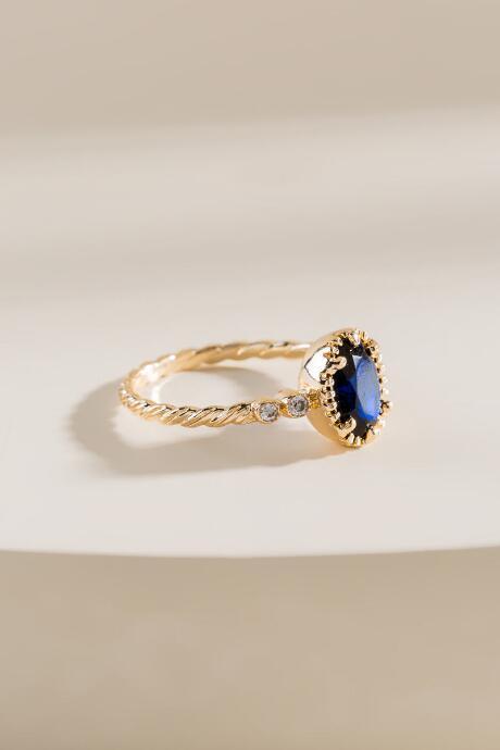 Francesca's Taryn Oval Stone Ring - Navy