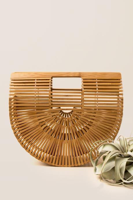 Francescas Cabo High End Wooden Clutch - Natural