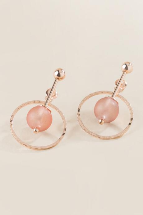 Francesca's Hailey Orbital Drop Earring In Rose Gold - Rose/gold