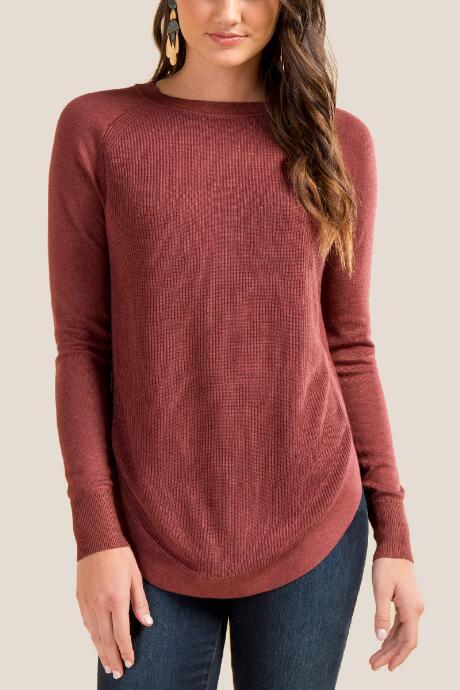 Francesca's Danica Confetti Knit Sweater - Brick