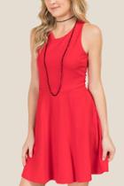 Francesca's Janelle Cross Back Dress - Red