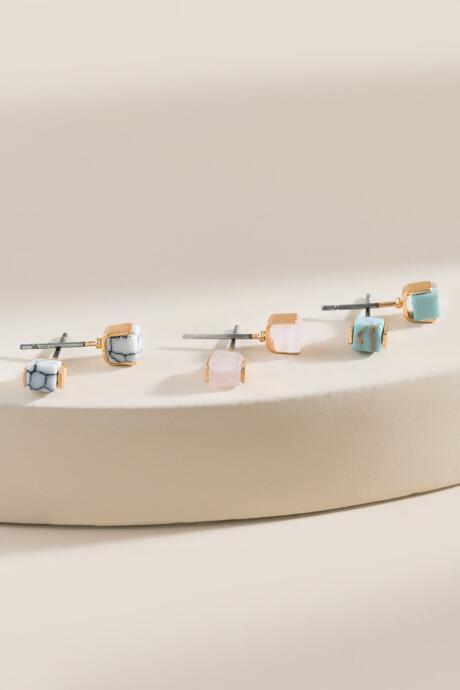 Francesca's Aubree Semi Precious Stud Set - Multi