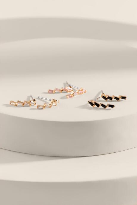 Francesca's Denise Baguette Stud Earring Set - Multi