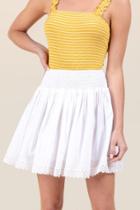 Francesca Inchess Lillie Smocked Waist Mini Skirt - White