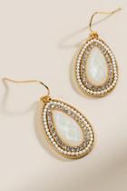 Francesca's Tia Teardrop Stone Earrings - Ivory