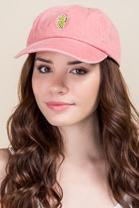 Francesca's Arizona Cactus Patch Baseball Cap - Pink
