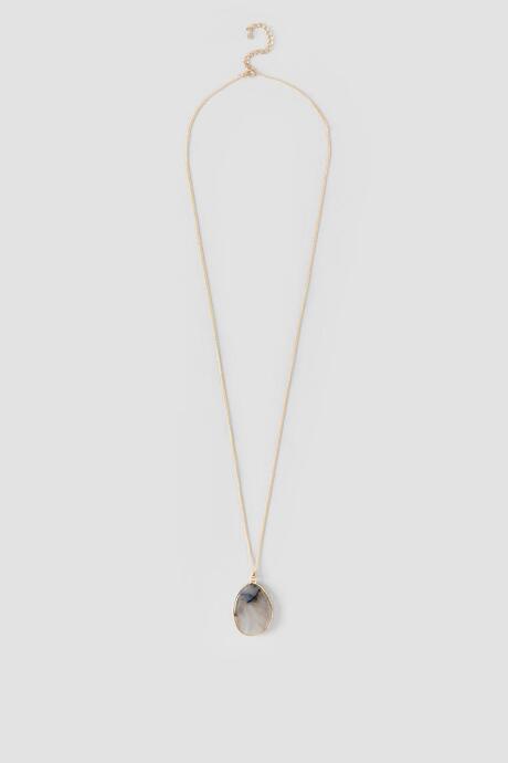 Francesca's Abigail Marble Pendant Necklace - Gray