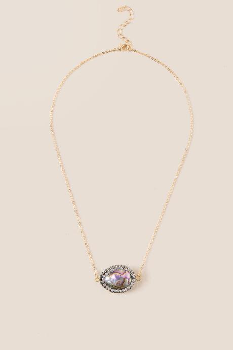 Francesca's Kamari Abalone Pendant Necklace - Multi