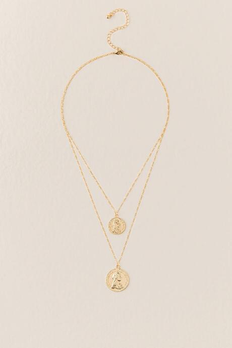 Francesca's Gemma Layered Coin Necklace - Gold
