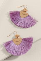 Francesca's Isabela Tasseled Shapes Drop Earrings - Lavender