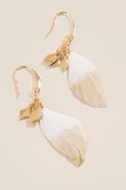 Francesca's Corina Charm Feather Earrings - Ivory