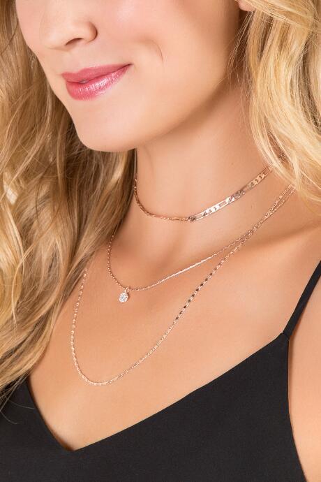 Francesca Inchess Kiana Delicate Layered Necklace - Rose/gold