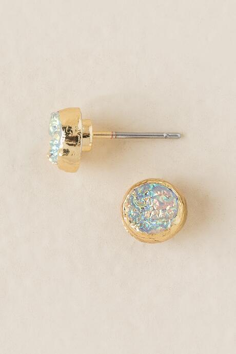 Francesca's Khloe Druzy Stud Earring In Iridescent - Iridescent
