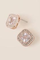 Francesca's Londyn Cubic Zirconia Stud Earring In Rose Gold - Rose/gold