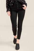 Francesca's Harper Heritage High Rise Frayed Hem Jeans - Black