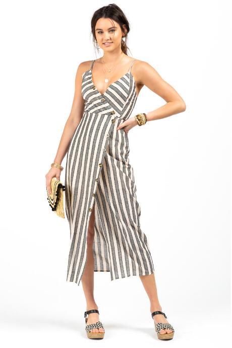 Francesca's Clarissa Striped Maxi Dress - Ivory