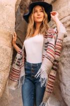 Francesca Inchess Zendaya Striped Ruana - Beige