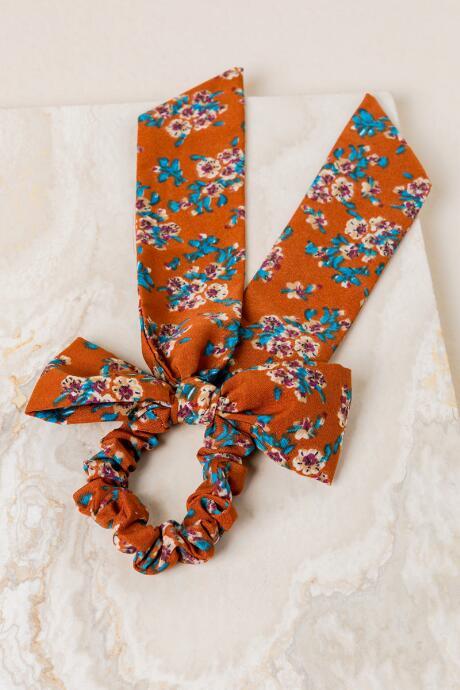 Francesca's Karolina Floral Pony Scarf - Brown