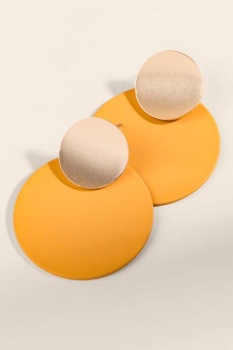 Francesca's Crystal Matte Statement Drop Earrings - Mustard