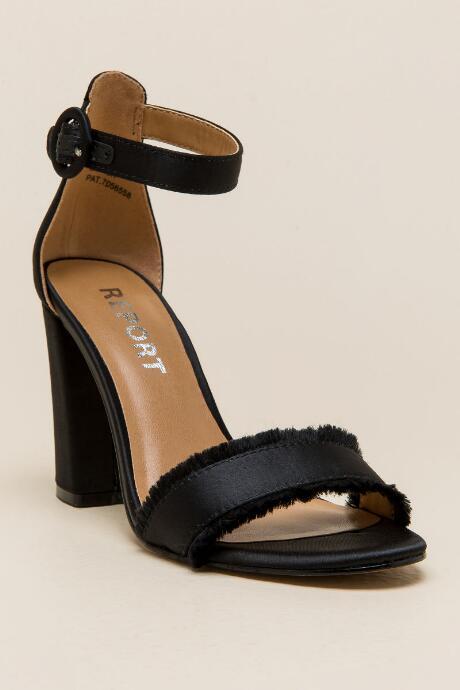 Report Meyer Satin Block Heel - Black