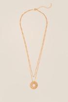 Francesca's Aislynn Open Medallion Layered Necklace - Gold