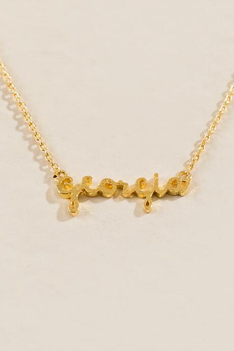 Francesca's Georgia Script Necklace In Gold - Gold