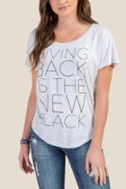Francesca Inchess Half United Giving Back Graphic Tee - Light Gray