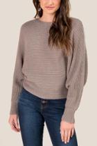 Francesca's Elyse Scoop Neck Sweater - Gray