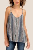 Francesca Inchess Evie Button Front Tank - Multi