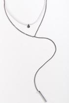 Francesca's Hudson Layered Lariat Necklace - Gray