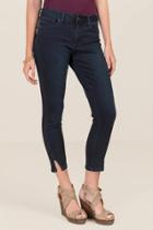 Harper Mid Rise Hem Slit Crop Jeans - Dark